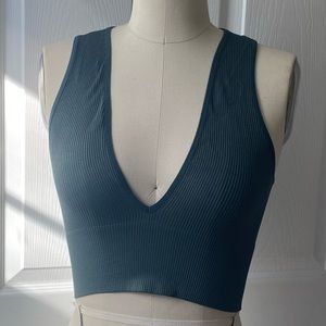 Urban Outfitters Out from Under rubbed v neck tank green